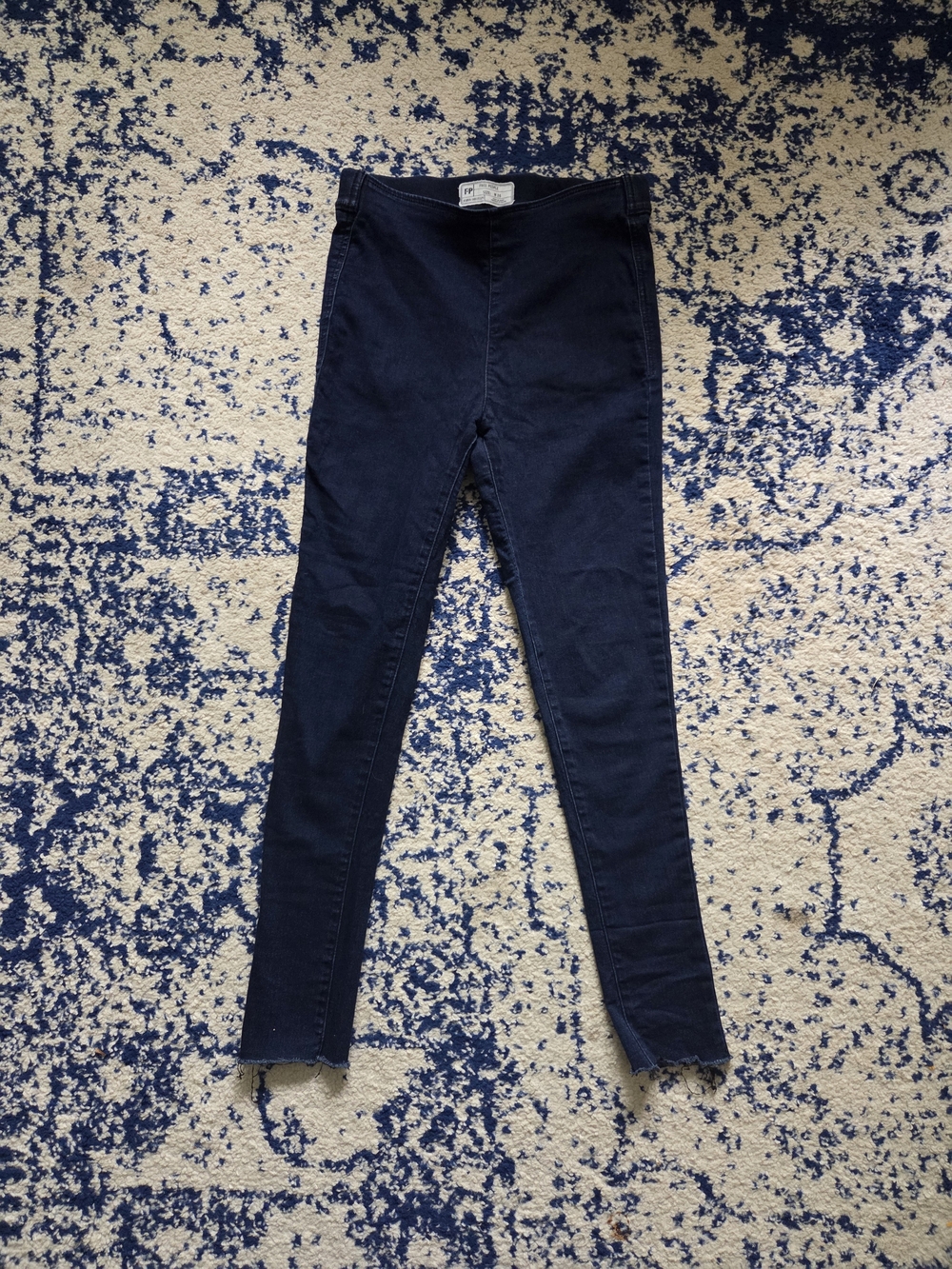 Free People Navy Blue High-Rise Skinny Jeans